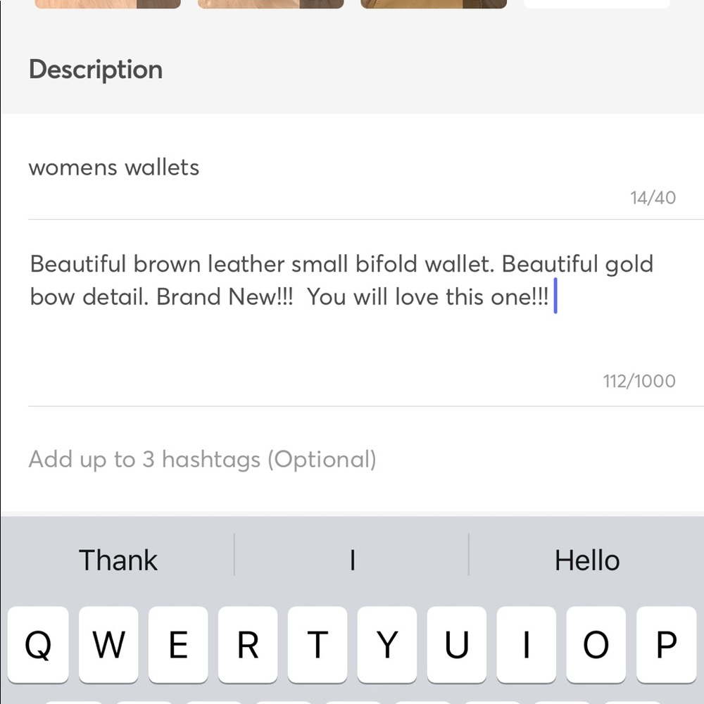 Small brown leather bifold wallet